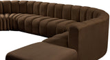 Arc Brown Velvet Modular Sofa 103Brown-S7A Meridian Furniture