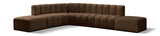 Arc Brown Velvet Modular Sofa 103Brown-S7A Meridian Furniture