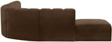 Arc Brown Velvet Modular Sofa 103Brown-S7A Meridian Furniture