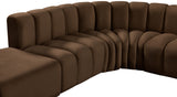 Arc Brown Velvet Modular Sofa 103Brown-S7A Meridian Furniture