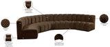 Arc Brown Velvet Modular Sofa 103Brown-S7B Meridian Furniture