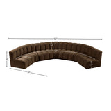 Arc Brown Velvet Modular Sofa 103Brown-S7B Meridian Furniture