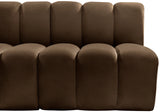 Arc Brown Velvet Modular Sofa 103Brown-S7B Meridian Furniture