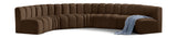 Arc Brown Velvet Modular Sofa 103Brown-S7B Meridian Furniture