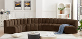 Arc Brown Velvet Modular Sofa 103Brown-S7B Meridian Furniture