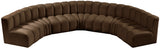 Arc Brown Velvet Modular Sofa 103Brown-S7B Meridian Furniture