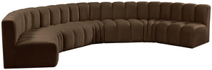 Arc Brown Velvet Modular Sofa 103Brown-S7B Meridian Furniture