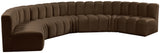 Arc Brown Velvet Modular Sofa 103Brown-S7B Meridian Furniture