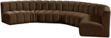 Arc Brown Velvet Modular Sofa 103Brown-S7B Meridian Furniture