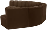 Arc Brown Velvet Modular Sofa 103Brown-S7B Meridian Furniture