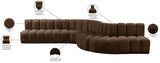 Arc Brown Velvet Modular Sofa 103Brown-S7C Meridian Furniture