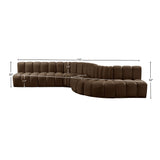 Arc Brown Velvet Modular Sofa 103Brown-S7C Meridian Furniture