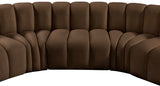 Arc Brown Velvet Modular Sofa 103Brown-S7C Meridian Furniture