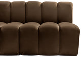 Arc Brown Velvet Modular Sofa 103Brown-S7C Meridian Furniture