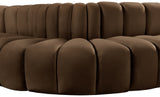 Arc Brown Velvet Modular Sofa 103Brown-S7C Meridian Furniture