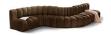 Arc Brown Velvet Modular Sofa 103Brown-S7C Meridian Furniture