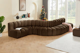 Arc Brown Velvet Modular Sofa 103Brown-S7C Meridian Furniture