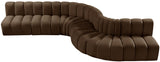 Arc Brown Velvet Modular Sofa 103Brown-S7C Meridian Furniture