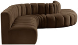 Arc Brown Velvet Modular Sofa 103Brown-S7C Meridian Furniture