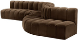 Arc Brown Velvet Modular Sofa 103Brown-S7C Meridian Furniture