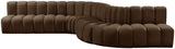 Arc Brown Velvet Modular Sofa 103Brown-S7C Meridian Furniture