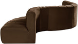 Arc Brown Velvet Modular Sofa 103Brown-S7C Meridian Furniture