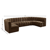 Arc Brown Velvet Modular Sofa 103Brown-S8A Meridian Furniture