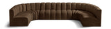 Arc Brown Velvet Modular Sofa 103Brown-S8A Meridian Furniture