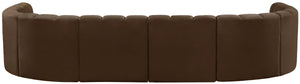 Arc Brown Velvet Modular Sofa 103Brown-S8A Meridian Furniture