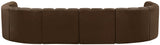 Arc Brown Velvet Modular Sofa 103Brown-S8A Meridian Furniture