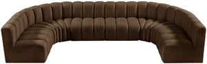 Arc Brown Velvet Modular Sofa 103Brown-S8A Meridian Furniture