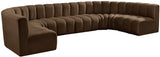 Arc Brown Velvet Modular Sofa 103Brown-S8A Meridian Furniture