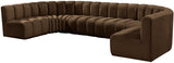 Arc Brown Velvet Modular Sofa 103Brown-S8A Meridian Furniture