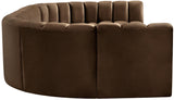 Arc Brown Velvet Modular Sofa 103Brown-S8A Meridian Furniture