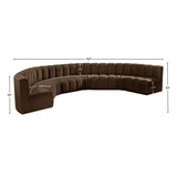 Arc Brown Velvet Modular Sofa 103Brown-S8B Meridian Furniture