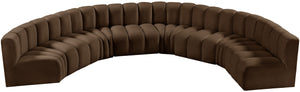 Arc Brown Velvet Modular Sofa 103Brown-S8B Meridian Furniture