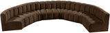 Arc Brown Velvet Modular Sofa 103Brown-S8B Meridian Furniture