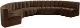 Arc Brown Velvet Modular Sofa 103Brown-S8B Meridian Furniture