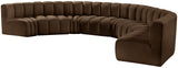 Arc Brown Velvet Modular Sofa 103Brown-S8B Meridian Furniture