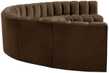 Arc Brown Velvet Modular Sofa 103Brown-S8B Meridian Furniture