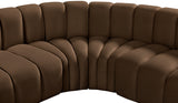 Arc Brown Velvet Modular Sofa 103Brown-S8B Meridian Furniture