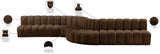 Arc Brown Velvet Modular Sofa 103Brown-S8C Meridian Furniture