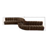 Arc Brown Velvet Modular Sofa 103Brown-S8C Meridian Furniture