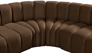 Arc Brown Velvet Modular Sofa 103Brown-S8C Meridian Furniture