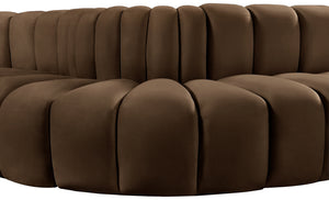 Arc Brown Velvet Modular Sofa 103Brown-S8C Meridian Furniture