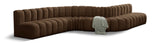 Arc Brown Velvet Modular Sofa 103Brown-S8C Meridian Furniture