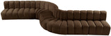 Arc Brown Velvet Modular Sofa 103Brown-S8C Meridian Furniture