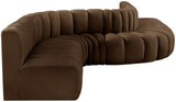 Arc Brown Velvet Modular Sofa 103Brown-S8C Meridian Furniture