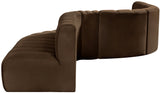 Arc Brown Velvet Modular Sofa 103Brown-S8C Meridian Furniture