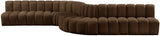 Arc Brown Velvet Modular Sofa 103Brown-S8C Meridian Furniture